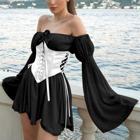 Vestido abullonado con corsé